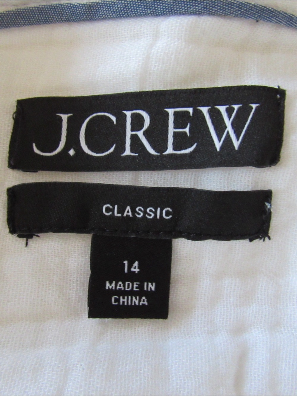 J Crew Garcon Classic Double Gauze Shirt 14 White Long Sleeves Button Up Cotton - Picture 9 of 9